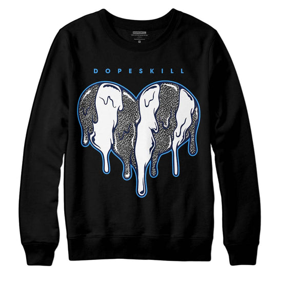 Jordan 3 "Midnight Navy" DopeSkill Sweatshirt Slime Drip Heart Graphic Streetwear - Black 