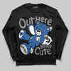 Jordan 3 "True Blue" DopeSkill Long Sleeve T-Shirt Out Here Being Cute Graphic Streetwear - Black