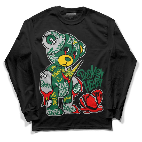 Jordan 1 Retro High OG Gorge Green DopeSkill Long Sleeve T-Shirt Broken Heart Graphic Streetwear - Black