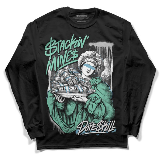 Jordan 3 "Green Glow" DopeSkill Long Sleeve T-Shirt Stackin Mines Graphic Streetwear - Black