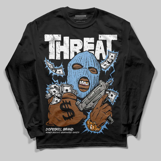 Jordan 6 University Blue DopeSkill Long Sleeve T-Shirt Under Threat Graphic Streetwear - Black