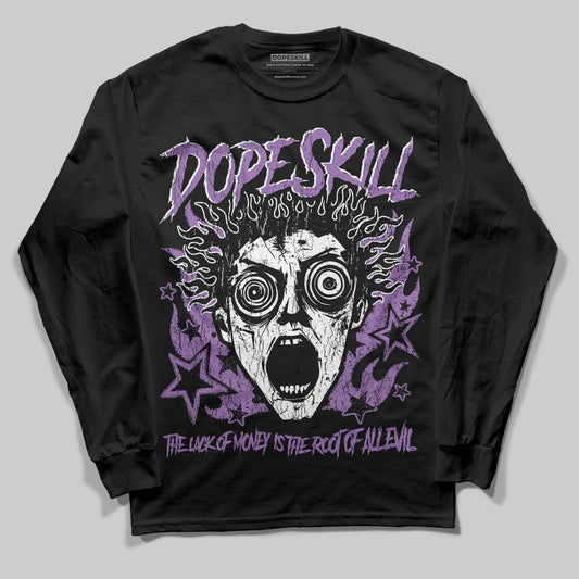 PURPLE Sneakers DopeSkill Long Sleeve T-Shirt Root of Evil Graphic Streetwear - Black