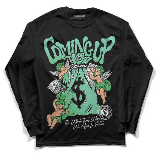 Jordan 1 High OG Green Glow DopeSkill Long Sleeve T-Shirt Money Bag Coming Up Graphic Streetwear - Black