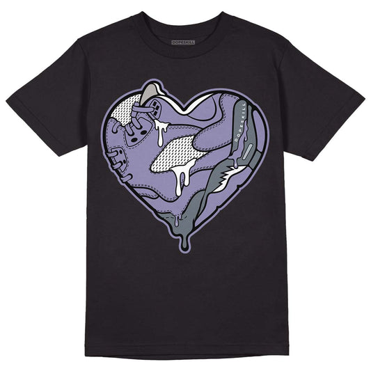 Jordan 5 Retro Low Indigo Haze DopeSkill T-Shirt Heart Jordan 5 Graphic Streetwear - Black