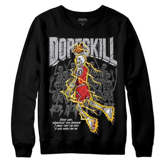 Jordan 13 “Wolf Grey” DopeSkill Sweatshirt Thunder Dunk Graphic Streetwear - Black