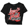 Jordan 1 Retro Low "Black Toe" DopeSkill Women's Crop Top LOVE Graphic Streetwear - Black