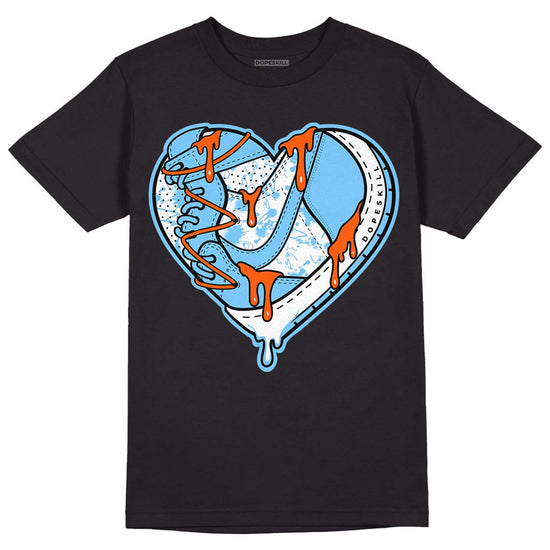 Dunk Low Futura University Blue DopeSkill T-Shirt Heart Jordan 1 Graphic Streetwear - Black