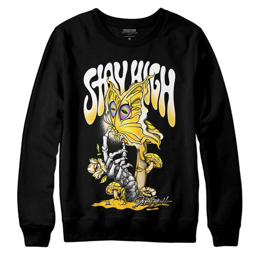 Jordan 4 Retro “Vivid Sulfur” DopeSkill Sweatshirt Stay High Graphic Streetwear - Black