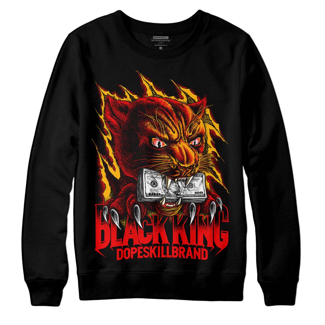 Red Sneakers DopeSkill Sweatshirt Black King Graphic Streetwear - Black