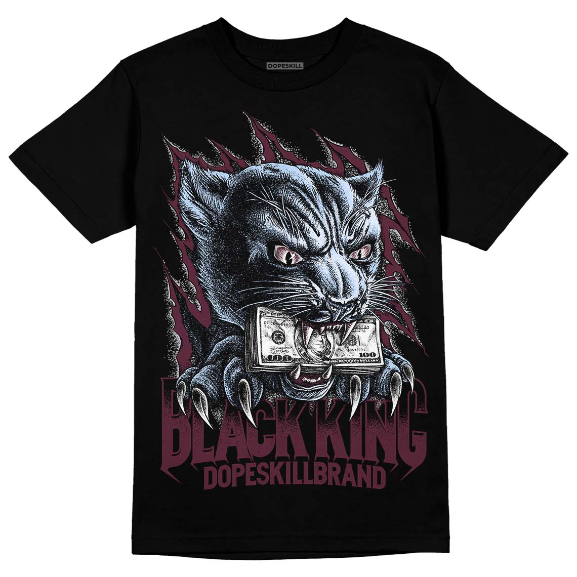 Jordan 5 Retro Burgundy (2023) DopeSkill T-Shirt Black King Graphic Streetwear - Black