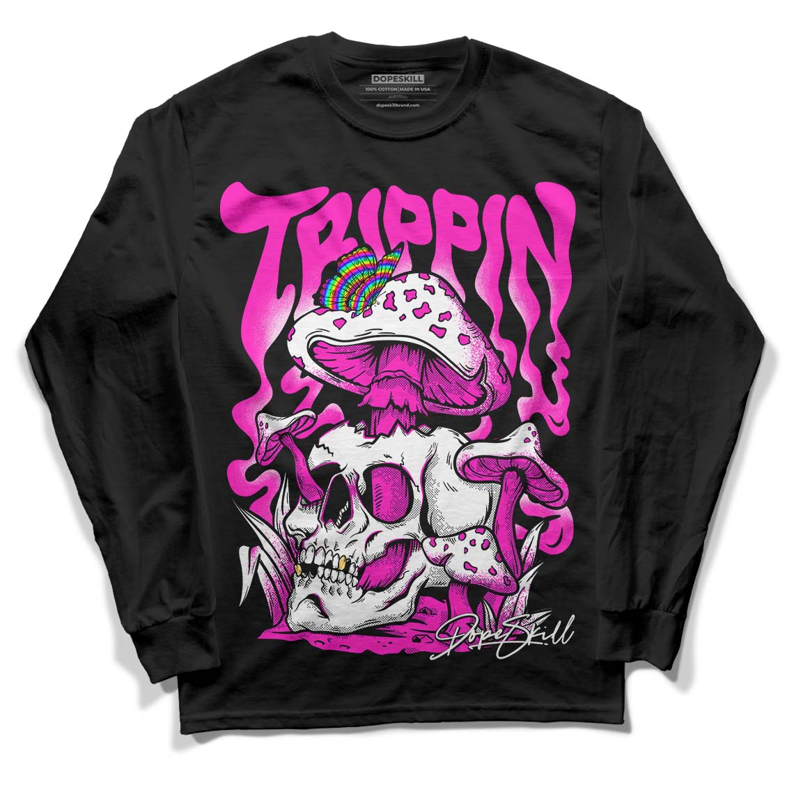 Dunk Low GS “Active Fuchsia” DopeSkill Long Sleeve T-Shirt Trippin Graphic Streetwear - Black