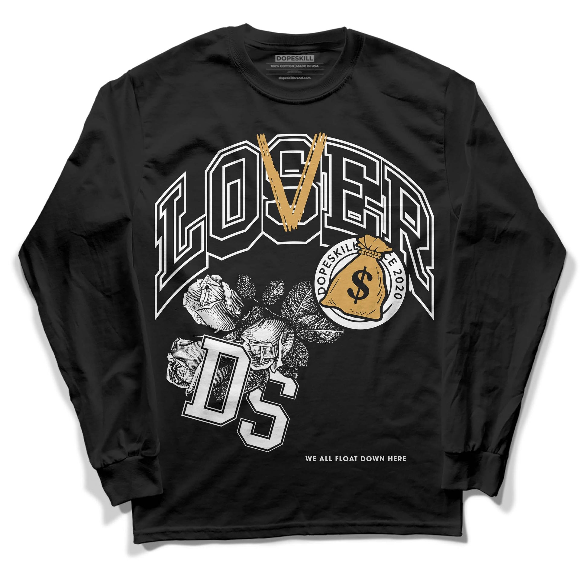 Jordan 11 "Gratitude" DopeSkill Long Sleeve T-Shirt Loser Lover Graphic Streetwear - Black