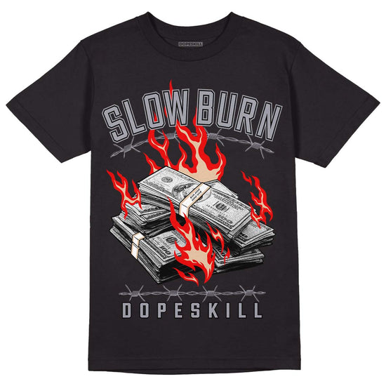 Jordan 4 Retro Frozen Moments DopeSkill T-Shirt Slow Burn Graphic Streetwear - Black 