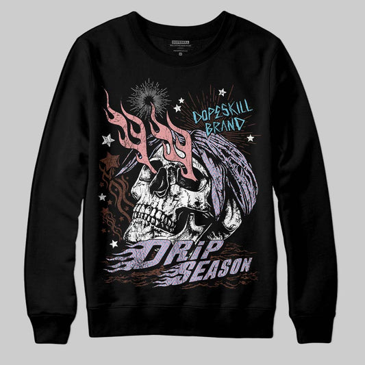 Harris Tweed x Dunk Low Denim Turquoise and Baroque Brown DopeSkill Sweatshirt Drip Season Graphic Streetwear - Black