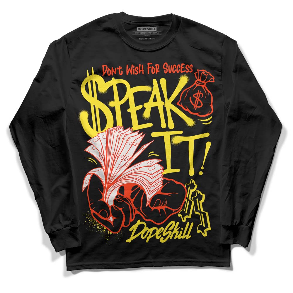 Jordan 4 Retro “Vivid Sulfur” DopeSkill Long Sleeve T-Shirt Speak It Graphic Streetwear - Black