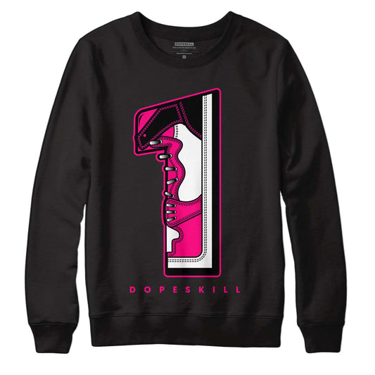 Jordan 1 Low GS “Fierce Pink” Dopeskill Sweatshirt No.1 Graphic Streetwear - Black