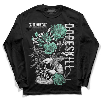 Jordan 3 "Green Glow" DopeSkill Long Sleeve T-Shirt Side Hustle Graphic Streetwear - Black