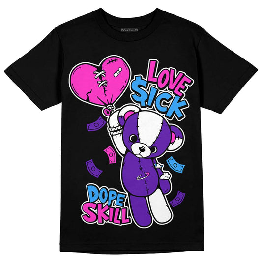 Dunk Low Championship Court Purple DopeSkill T-Shirt Love Sick Graphic Streetwear - Black