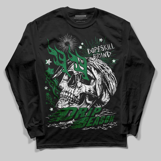 Green Sneakers DopeSkill Long Sleeve T-Shirt Drip Season Graphic Streetwear - Black