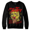 Jordan 4 Thunder DopeSkill Sweatshirt Never Stop Hustling Graphic Streetwear - Black