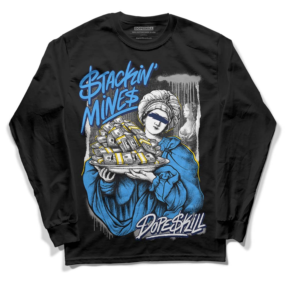 Jordan 3 "Midnight Navy" DopeSkill Long Sleeve T-Shirt Stackin Mines Graphic Streetwear - Black