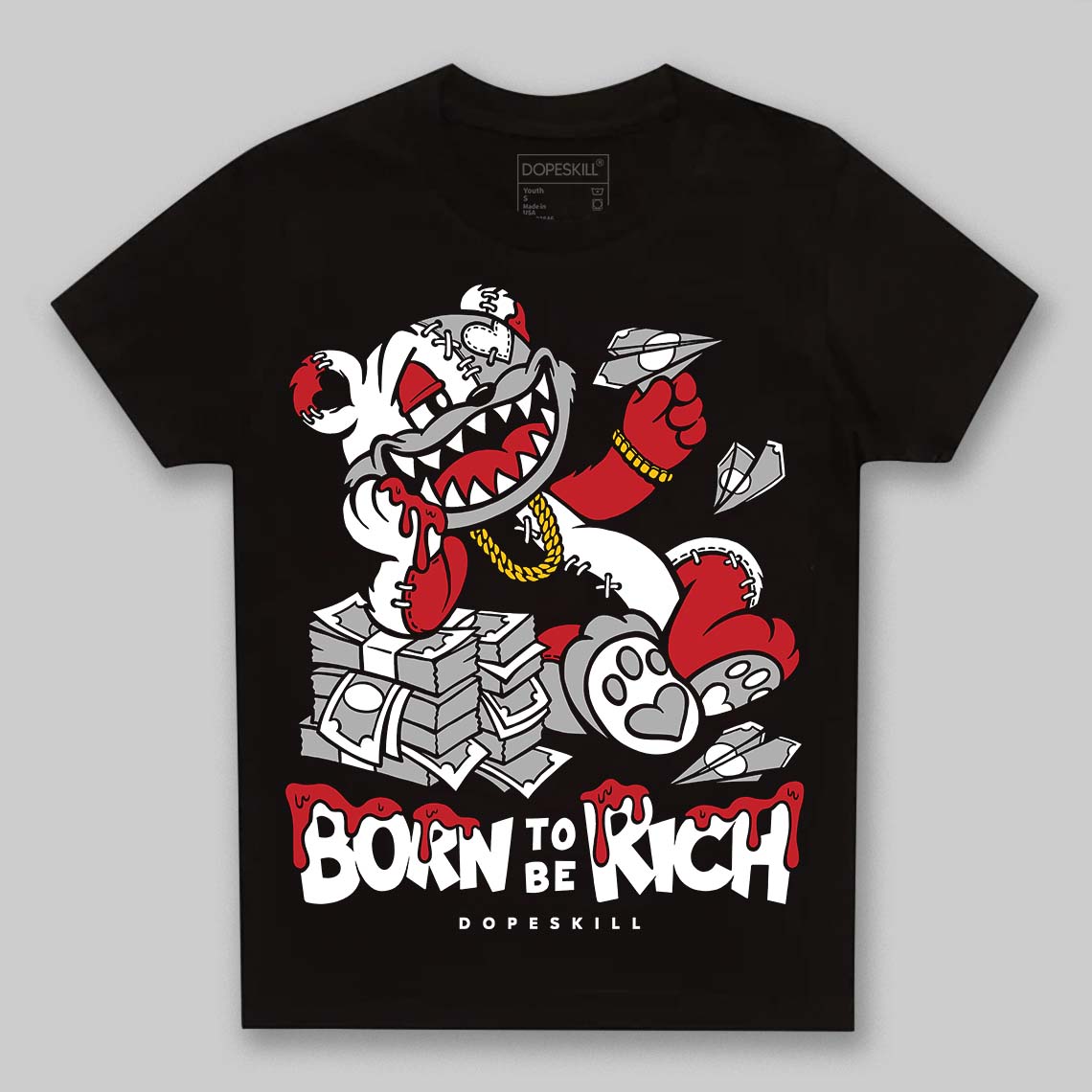 Jordan 11 Retro Low Bred (2025) DopeSkill Toddler Kids T-shirt Born To Be Rich Graphic Streetwear - Black