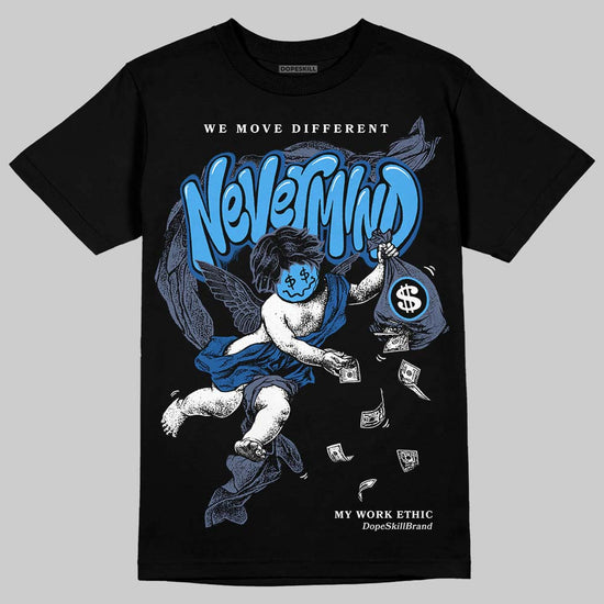 Jordan 11 Retro Low Diffused Blue DopeSkill T-Shirt Nevermind Graphic Streetwear - Black