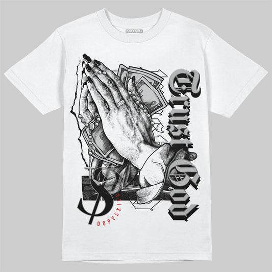 Jordan 1 High 85 Black White DopeSkill T-Shirt Trust God Graphic Streetwear - White