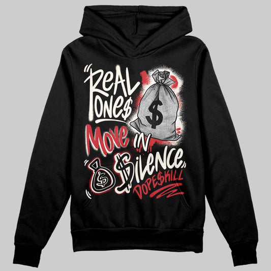 Jordan 4 “Flight Club” DopeSkill Hoodie Sweatshirt Real Ones Move In Silence Graphic Streetwear - Black