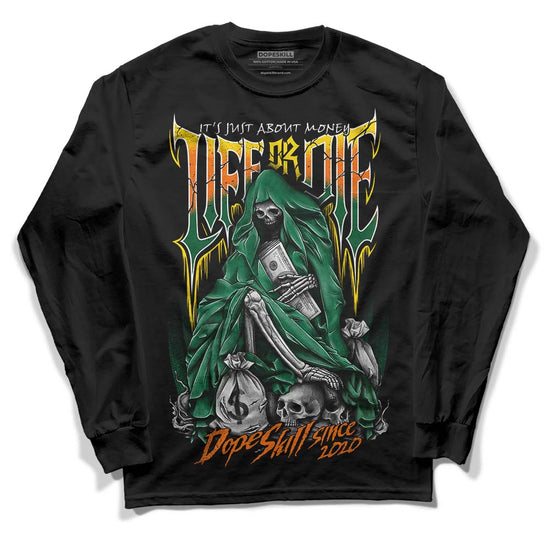 Green Sneakers DopeSkill Long Sleeve T-Shirt Life or Die Graphic Streetwear - Black 