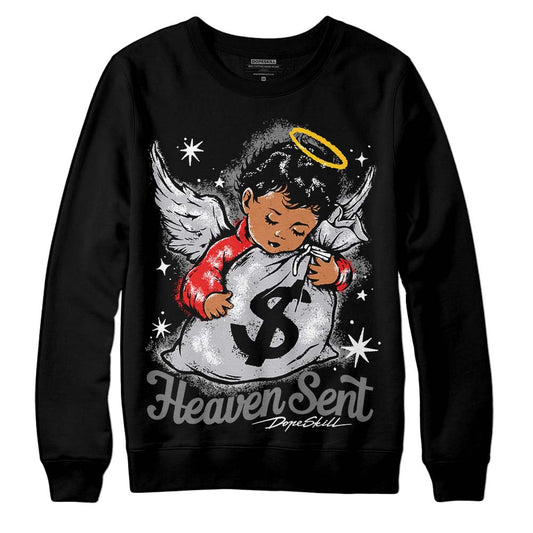 Grey Sneakers DopeSkill Sweatshirt Heaven Sent Graphic Streetwear - Black