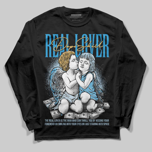 Jordan 4 Denim “Worn Blue” DopeSkill Long Sleeve T-Shirt Real Lover Graphic Streetwear - black