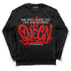 Jordan 4 Retro Red Cement DopeSkill Long Sleeve T-Shirt Queen Graphic Streetwear - Black