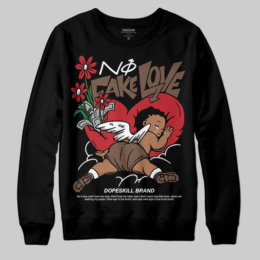 Jordan 9 'Olive' DopeSkill Sweatshirt No Fake Love Graphic Streetwear - Black