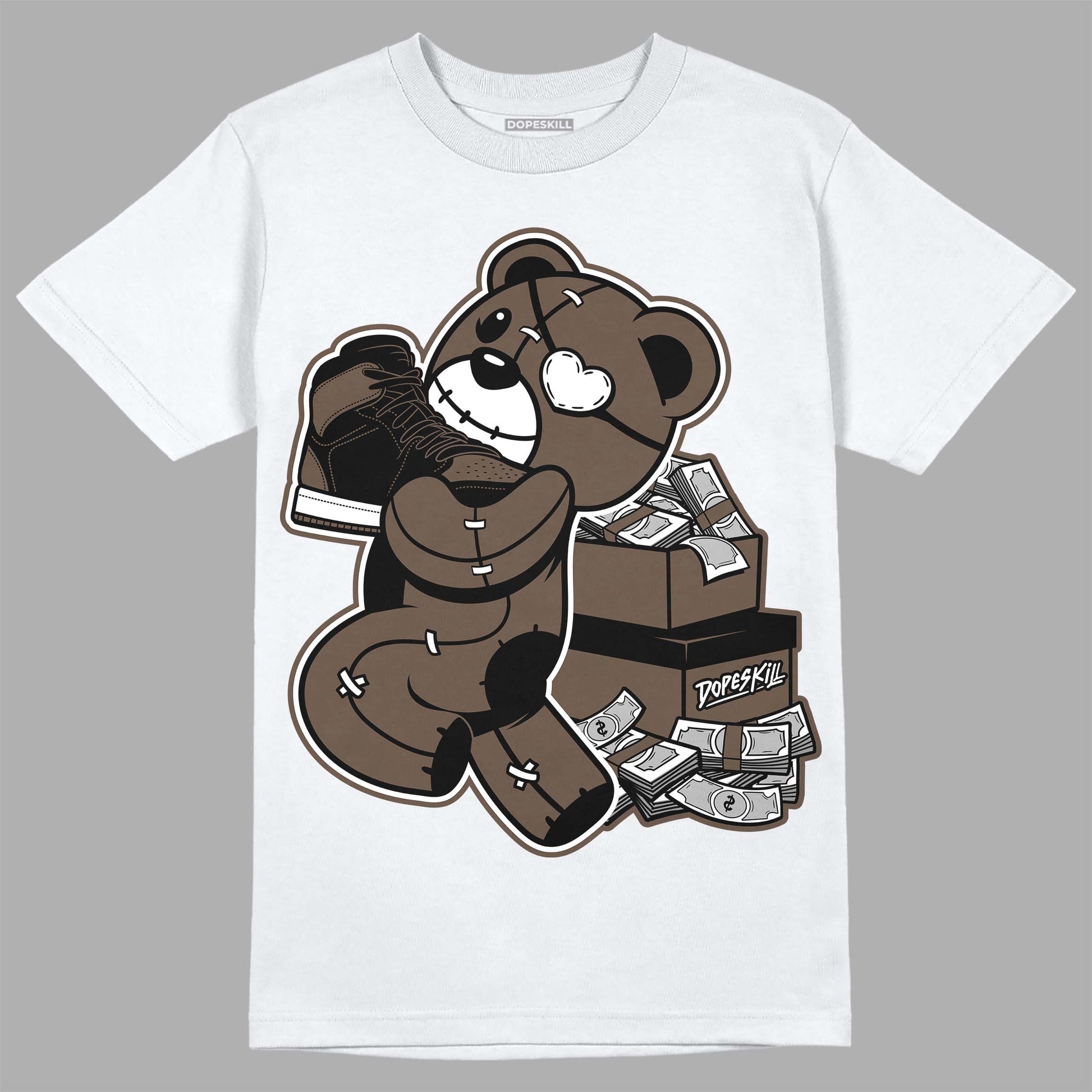 Jordan 1 Retro High OG Palomino DopeSkill T-Shirt Bear Steals Sneaker Graphic Streetwear - White