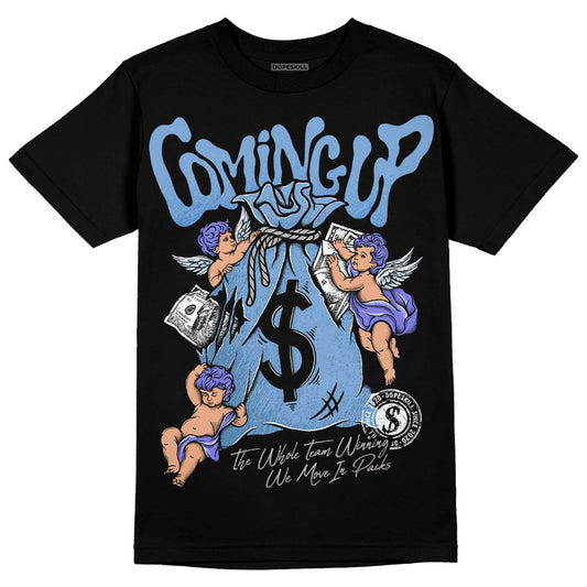 Jordan 5 Retro University Blue DopeSkill T-Shirt Money Bag Coming Up Graphic Streetwear - Black