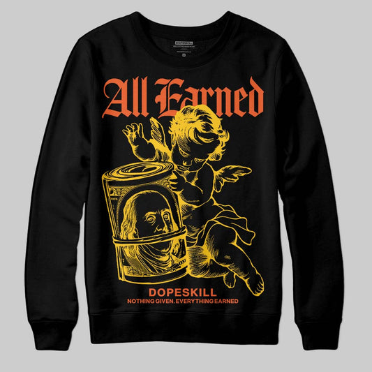 Yellow Sneakers DopeSkill Sweatshirt All Earned Graphic Streetwear - Black