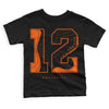 Jordan 12 Retro Brilliant Orange DopeSkill Toddler Kids T-shirt No.12 Graphic Streetwear - Black