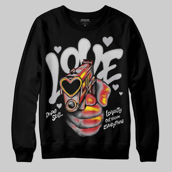 Jordan 4 OG “White Cement” DopeSkill Sweatshirt Love Graphic Streetwear - black