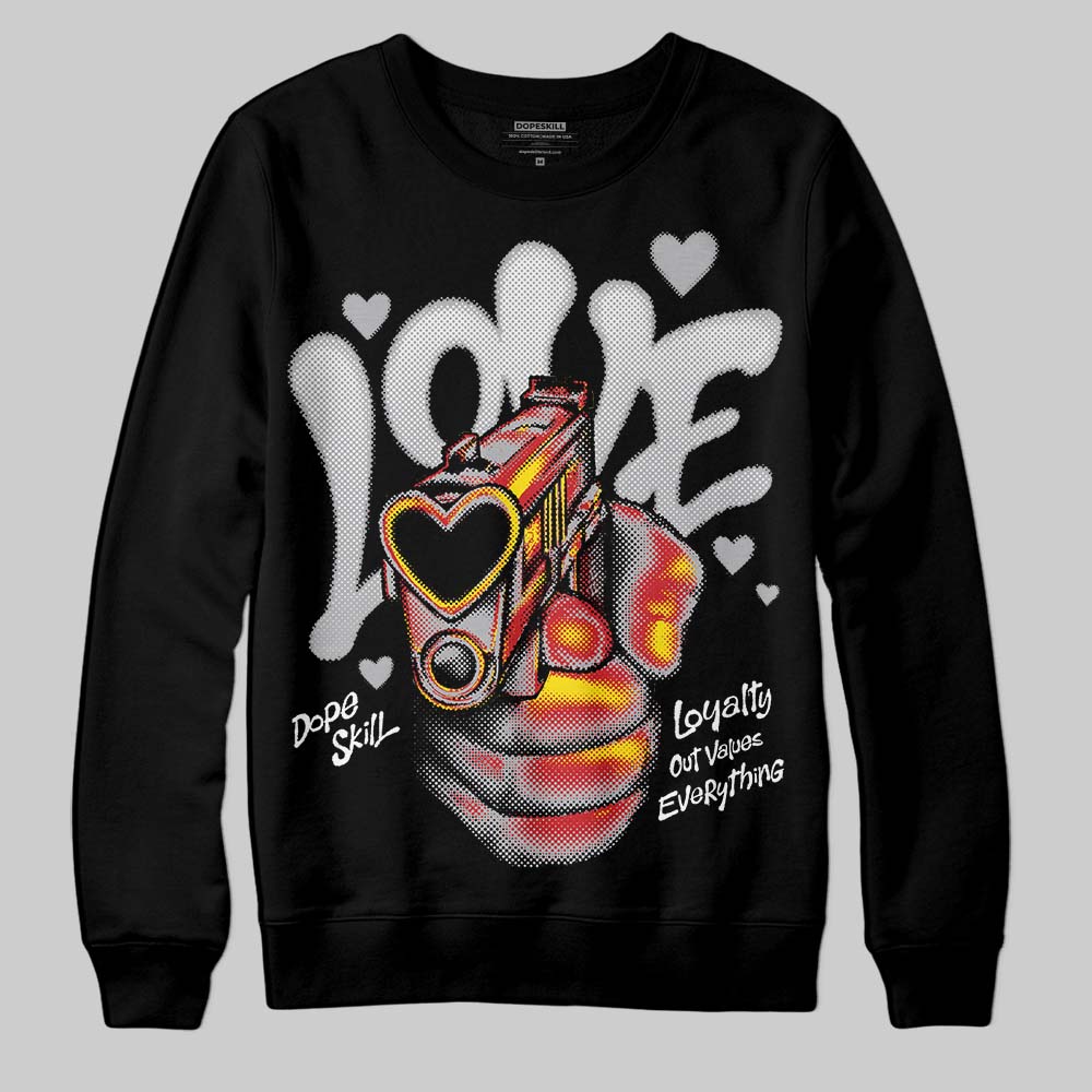 Jordan 4 OG “White Cement” DopeSkill Sweatshirt Love Graphic Streetwear - black
