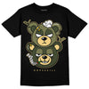 Jordan 4 Retro SE Craft Medium Olive DopeSkill T-Shirt New Double Bear Graphic Streetwear - Black