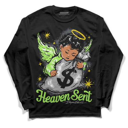 Jordan 5 Green Bean DopeSkill Long Sleeve T-Shirt Heaven Sent Graphic Streetwear - black
