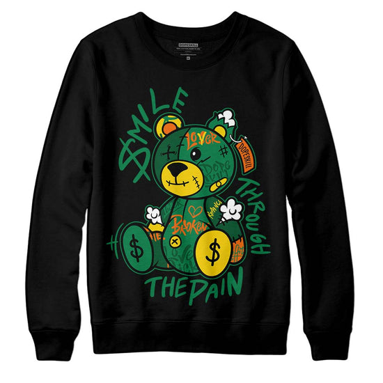 Green Sneakers DopeSkill Sweatshirt Smile Through The Pain Graphic Streetwear - Black