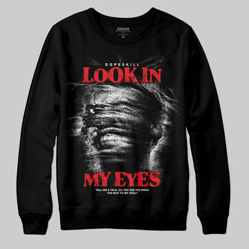 Black and White Sneakers DopeSkill Sweatshirt Look In My Eyes Graphic Streetwear - Black