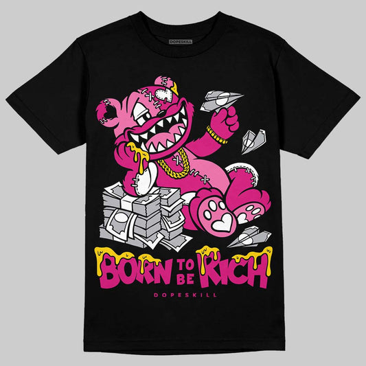 Rick Owens Pink Leather Low Sneakers DopeSkill T-Shirt Born To Be Rich Graphic Streetwear - Black