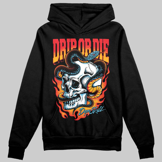 Red Sneakers DopeSkill Hoodie Drip or Die Graphic Streetwear - black