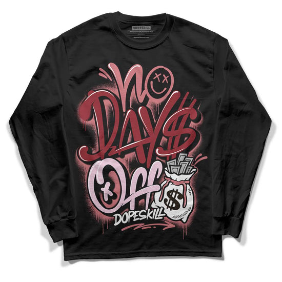 Valentine's Day Collection DopeSkill Long Sleeve T-Shirt No Days Off Graphic Streetwear - Black