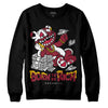 Jordan 1 Retro High '85 OG Metallic Burgundy DopeSkill Sweatshirt Born To Be Rich Graphic Streetwear - Black