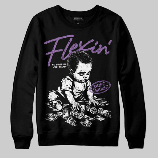 PURPLE Sneakers DopeSkill Sweatshirt Flexin' Graphic Streetwear - Black