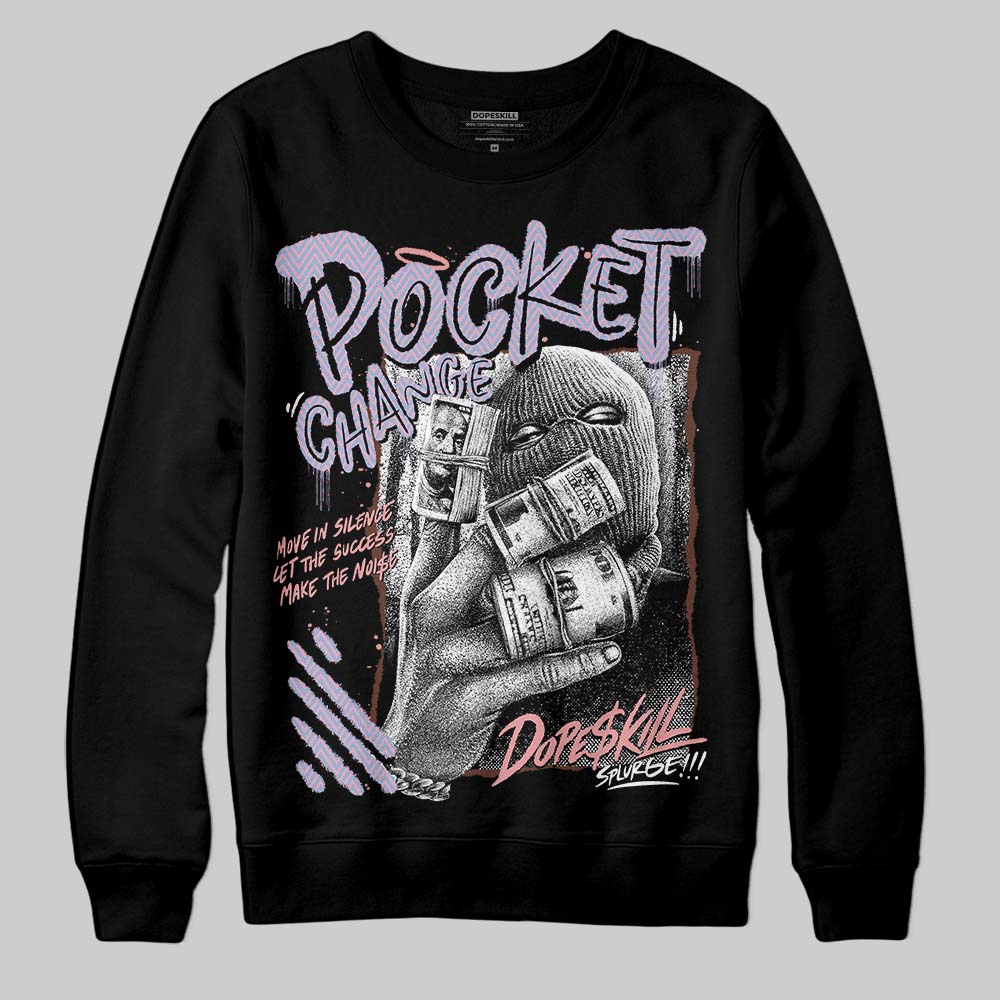 Harris Tweed x Dunk Low Denim Turquoise and Baroque Brown DopeSkill Sweatshirt Pocket Change Graphic Streetwear - Black
